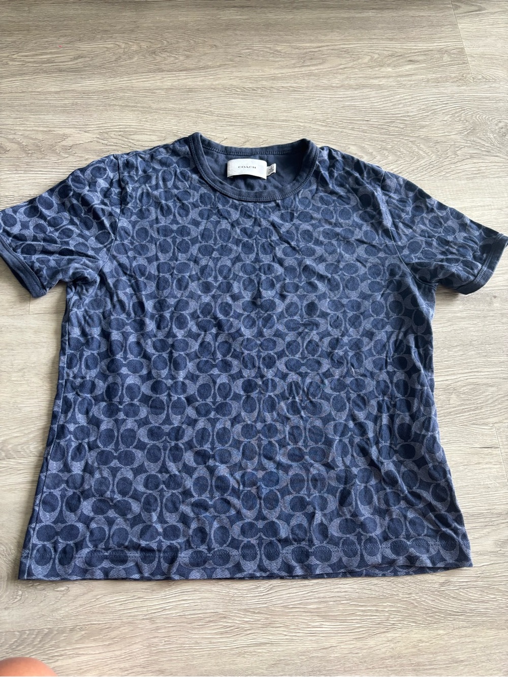 Coach women Blue Signature Jacquard Short-Sleeve Tee